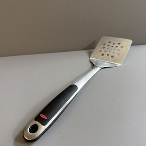 OXO Good Grips Stainless Steel Perforated Turner Spatula Black Silver 13.25 Inch